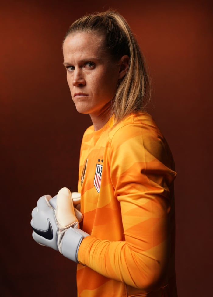 U.S. women's national team goalie Alyssa Naeher poses for a portrait.
